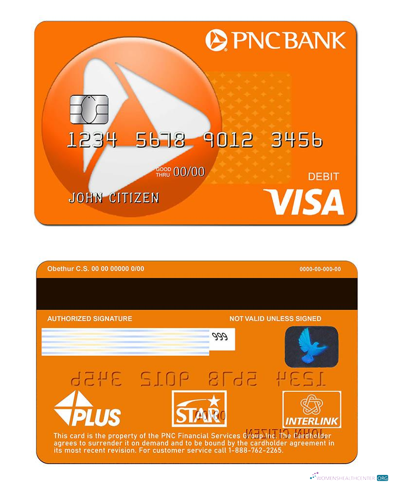 Professionelle Herunterladen USA PNC Bank Visa Debit Karte Photoshop Vorlage