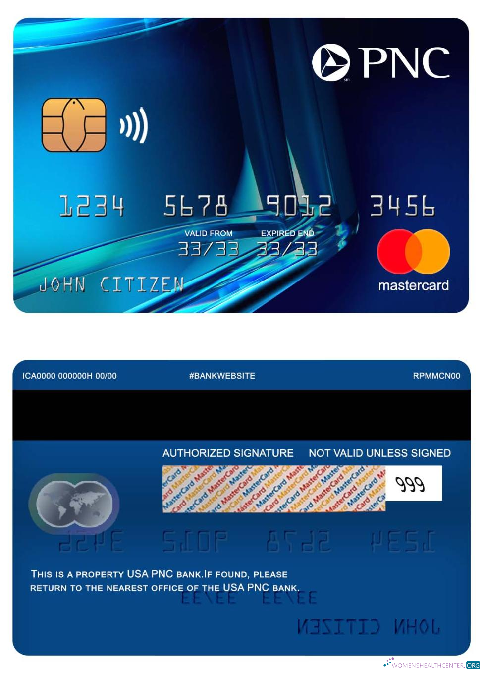 Editierbare Herunterladen USA PNC Bank Mastercard Blau Photoshop Vorlage