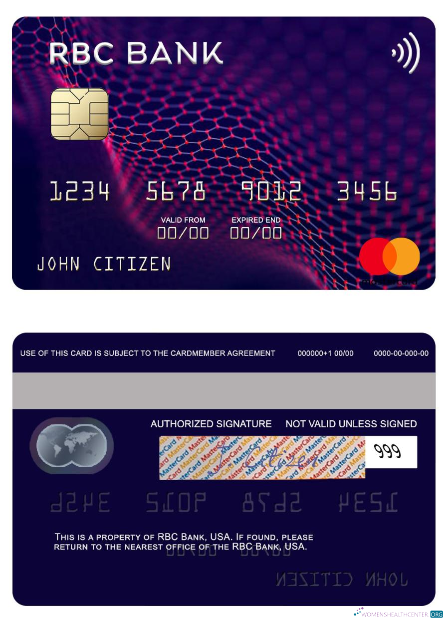 Premium Herunterladen USA RBC Bank Mastercard Photoshop Vorlage
