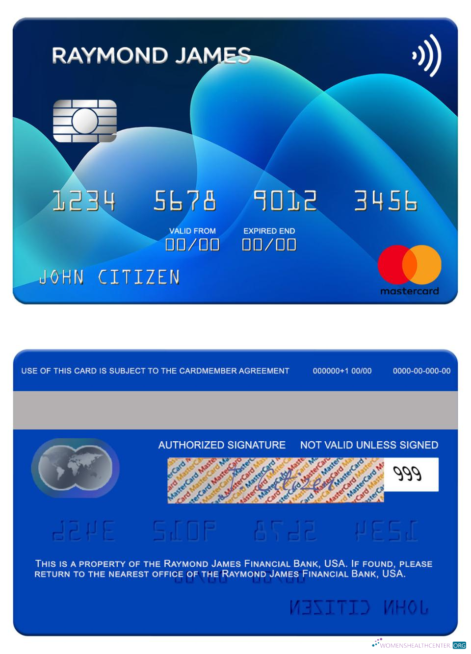 Hochwertige Herunterladen USA Raymond James Financial Bank Mastercard Photoshop Vorlage