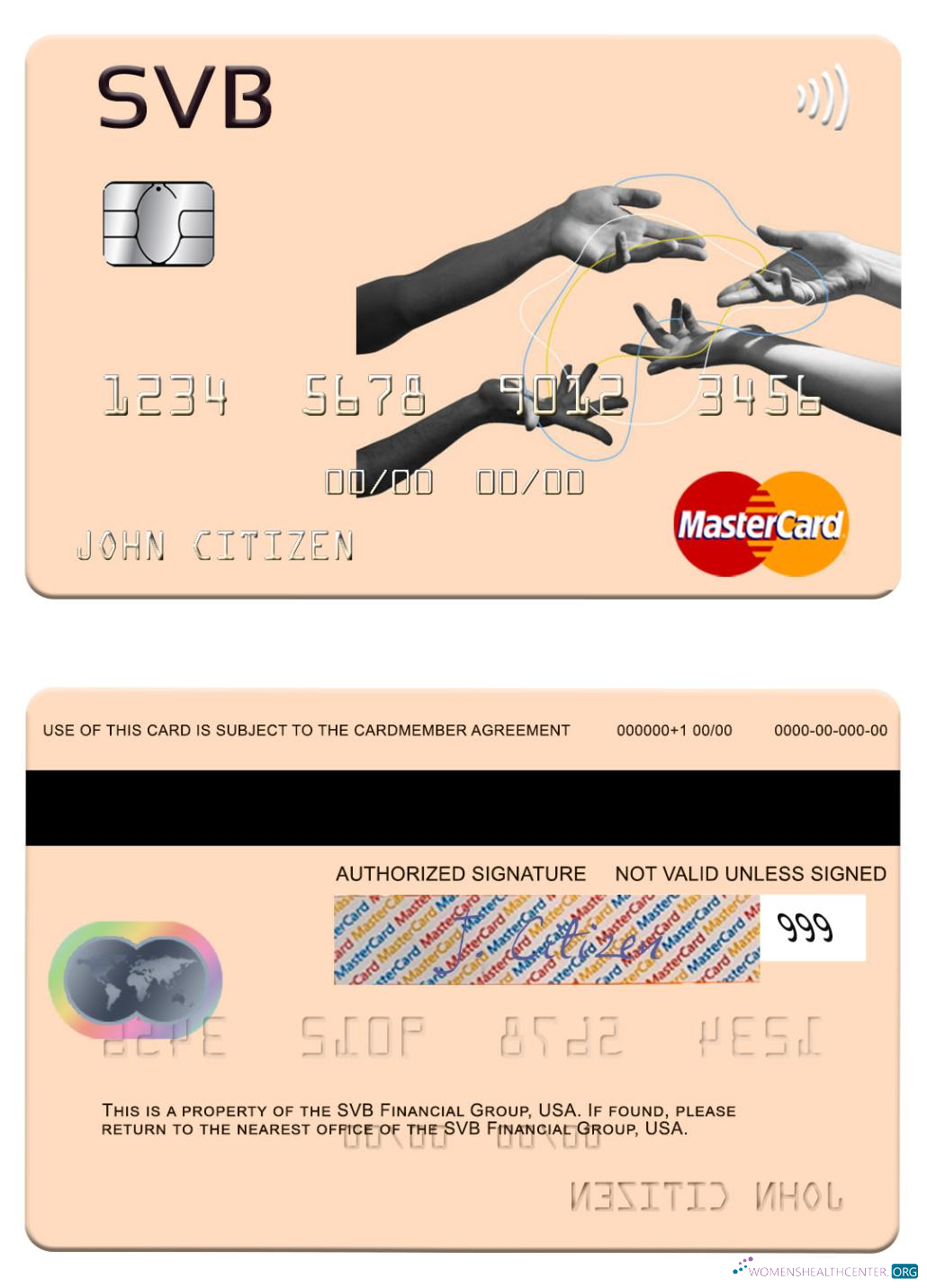 Professionelle Herunterladen USA SVB Financial Group Mastercard Photoshop Vorlage