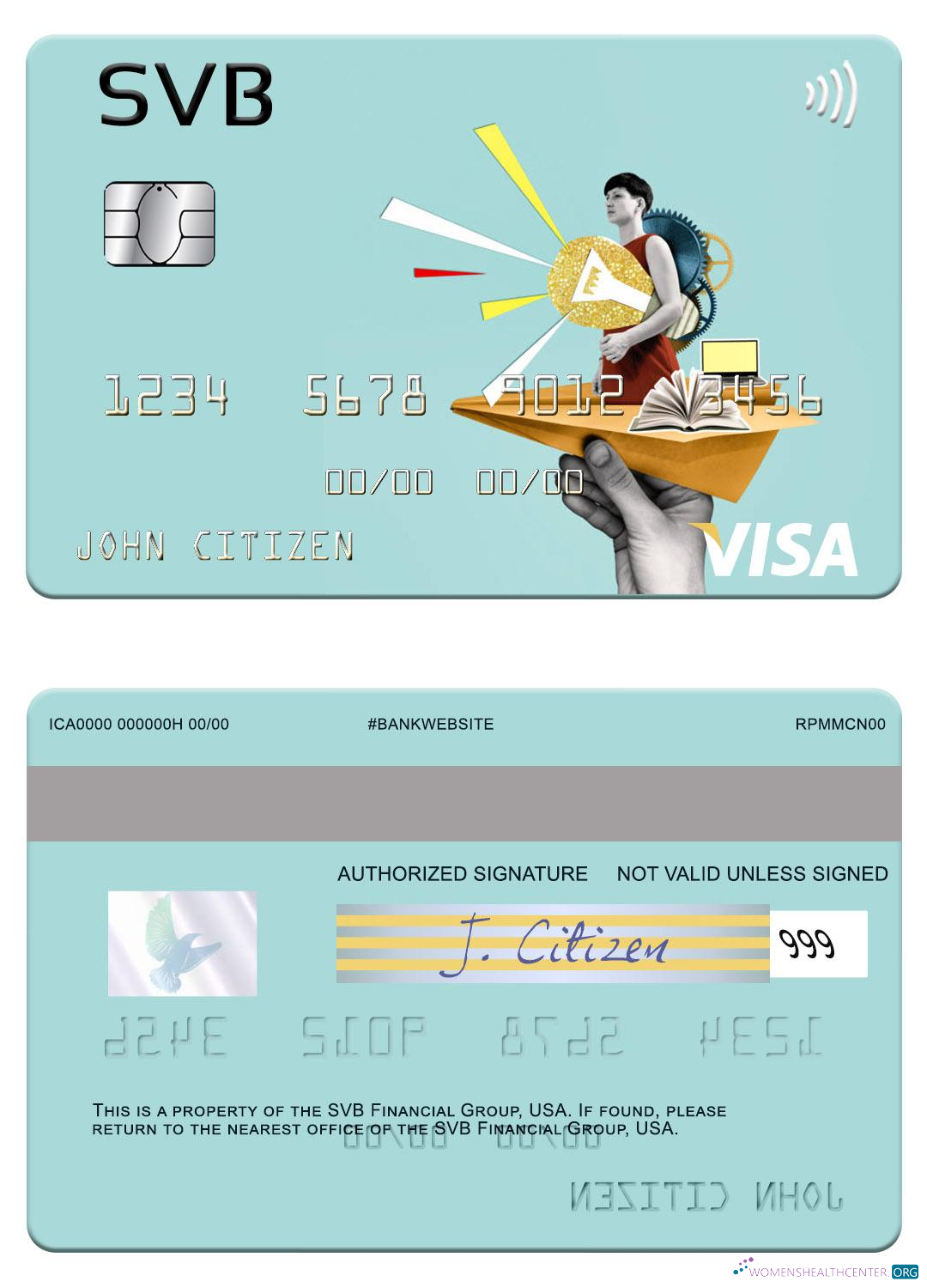 Premium Herunterladen USA SVB Financial Group Visa Karte Photoshop Vorlage