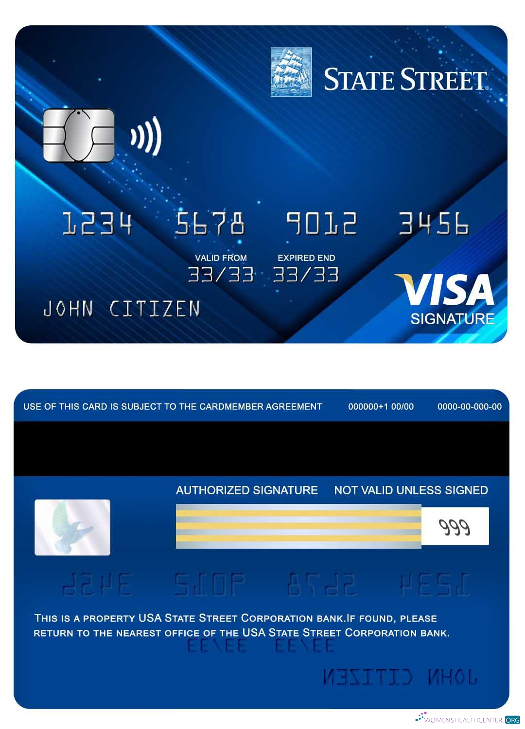 Hochwertige Herunterladen USA Staatlich Street Konzern Bank Signature Karte Photoshop Vorlage