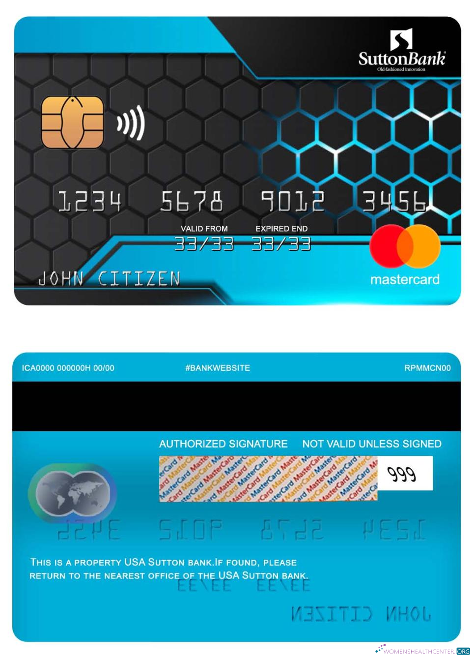 Hochwertige Herunterladen USA Sutton Bank Mastercard Photoshop Vorlage