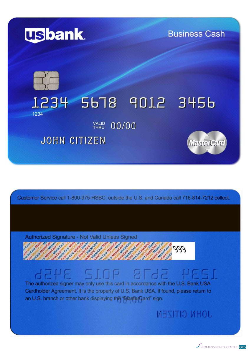 Editierbare Herunterladen USA U.S. Bank Mastercard Karte Vorlage Photoshop Vorlage