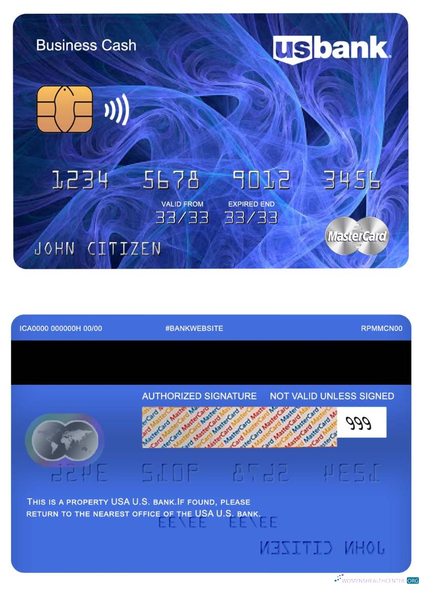 Realistische Herunterladen USA U.S. Bank Mastercard Photoshop Vorlage
