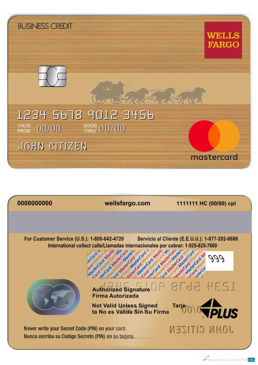 Editierbare Herunterladen USA Wells Fargo Bank Mastercard Braun Photoshop Vorlage