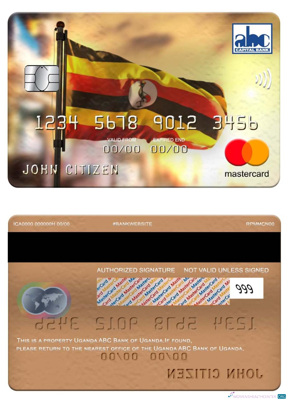 Editierbare Herunterladen Uganda ABC Bank von Uganda Mastercard Photoshop Vorlage