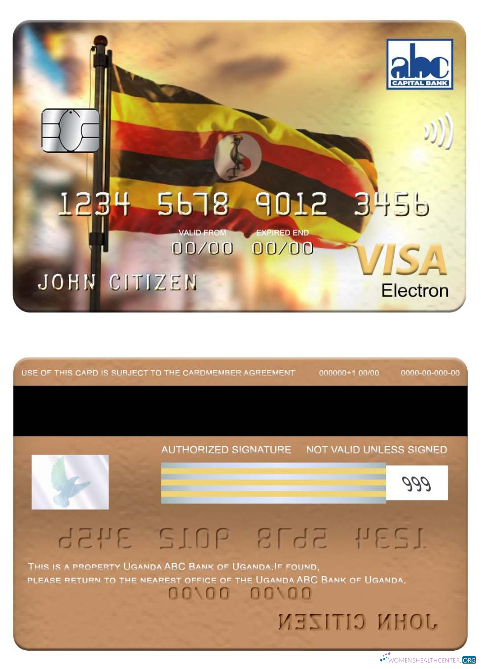 Premium Herunterladen Uganda ABC Bank von Uganda Visa Electron Photoshop Vorlage