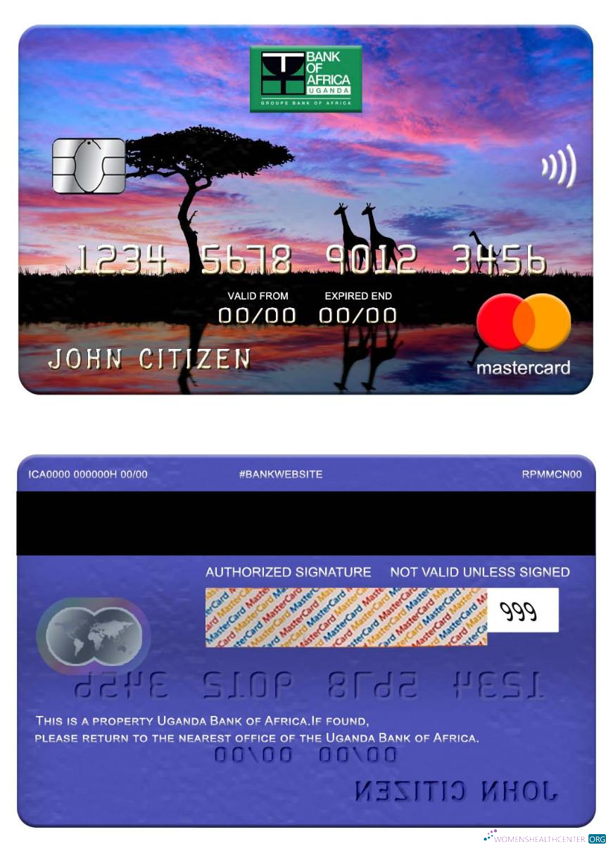 Professionelle Herunterladen Uganda Bank von Africa Mastercard Photoshop Vorlage