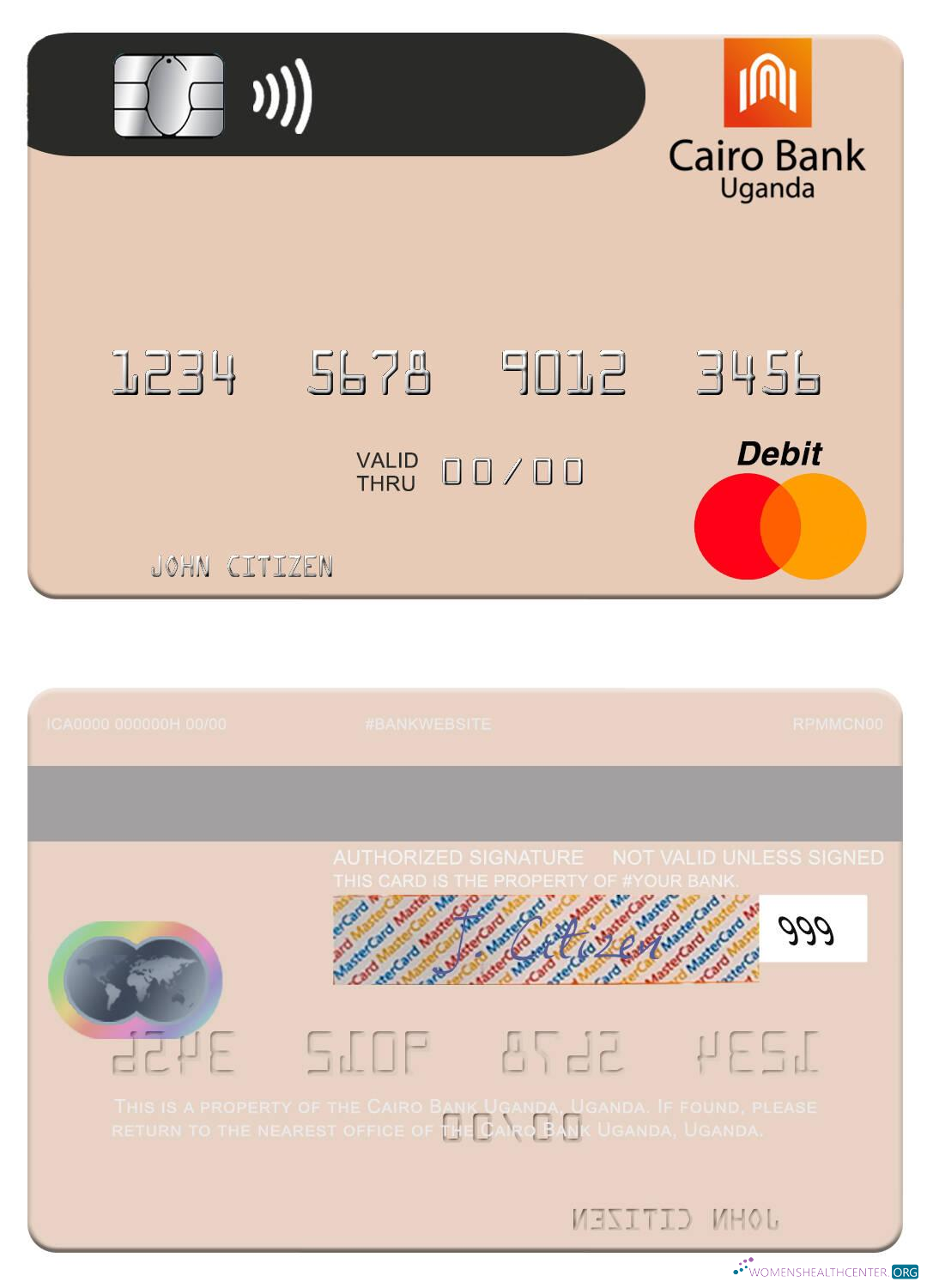 Hochwertige Herunterladen Uganda Cairo Bank Uganda Mastercard Photoshop Vorlage
