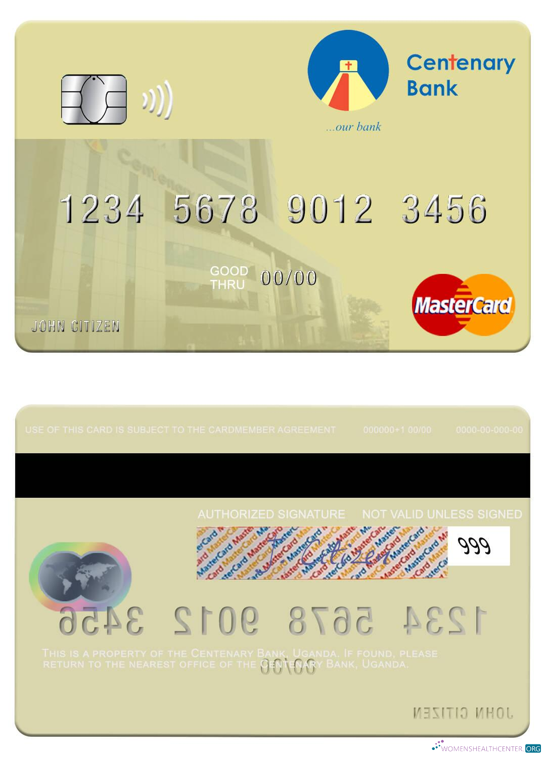 Premium Herunterladen Uganda Centenary Bank Mastercard Photoshop Vorlage