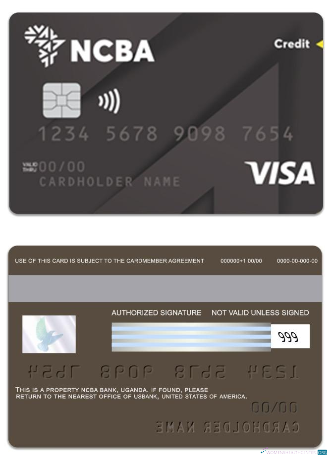 Professionelle Herunterladen Uganda NCBA Bank Visa Classic Kredit Karte Photoshop Vorlage