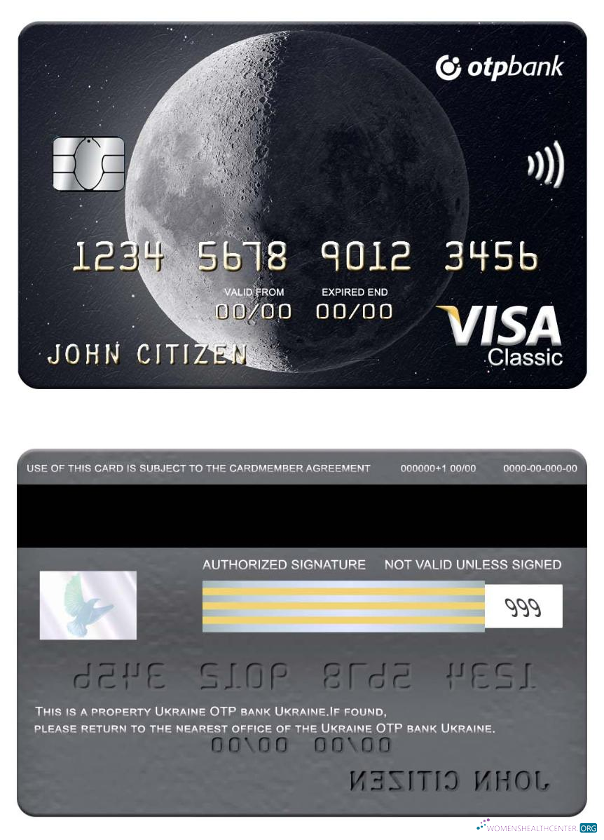 Hochwertige Herunterladen Ukraine OTP Bank Ukraine Visa Classic Karte Photoshop Vorlage