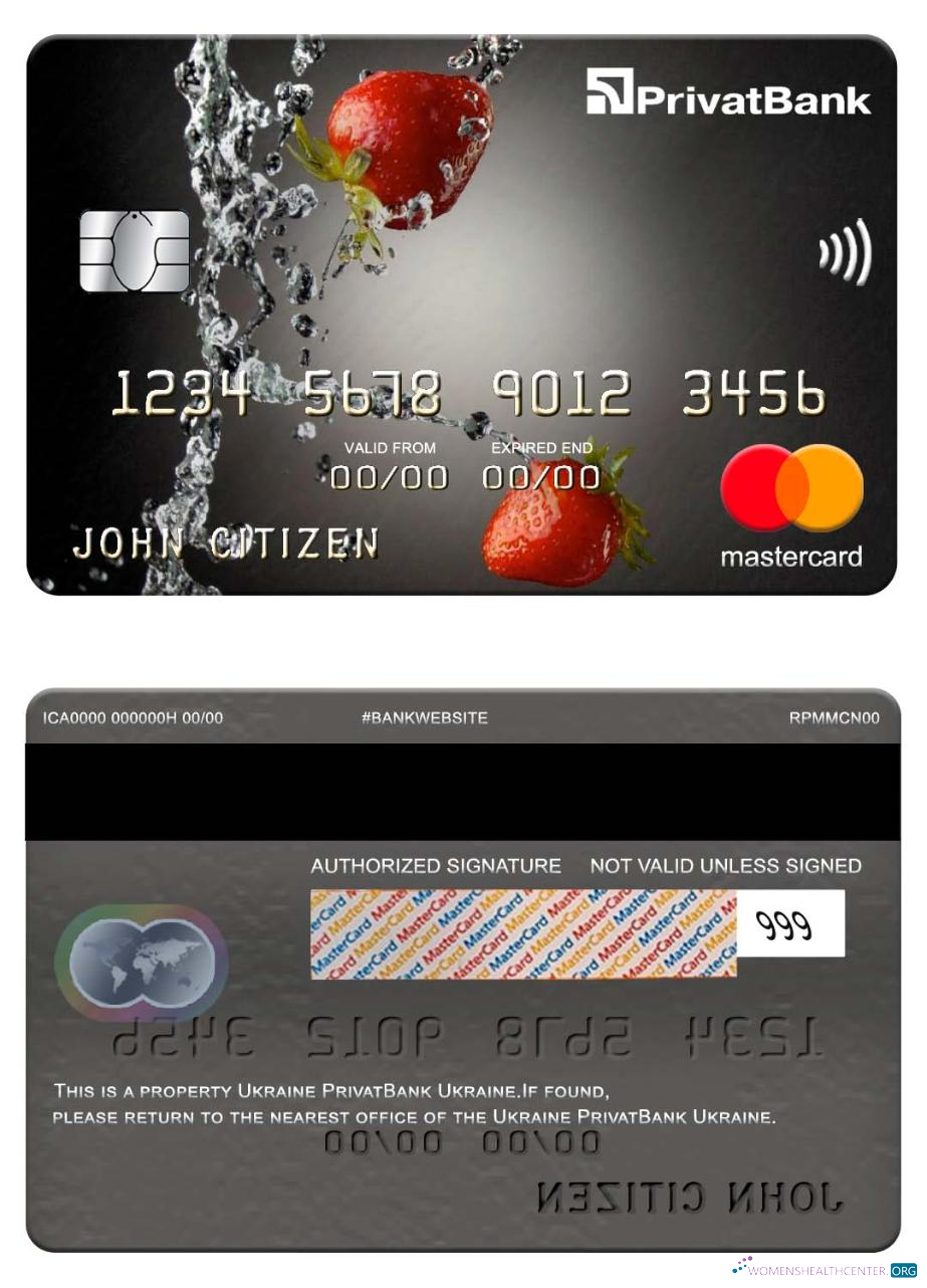 Professionelle Herunterladen Ukraine PrivatBank Mastercard Photoshop Vorlage