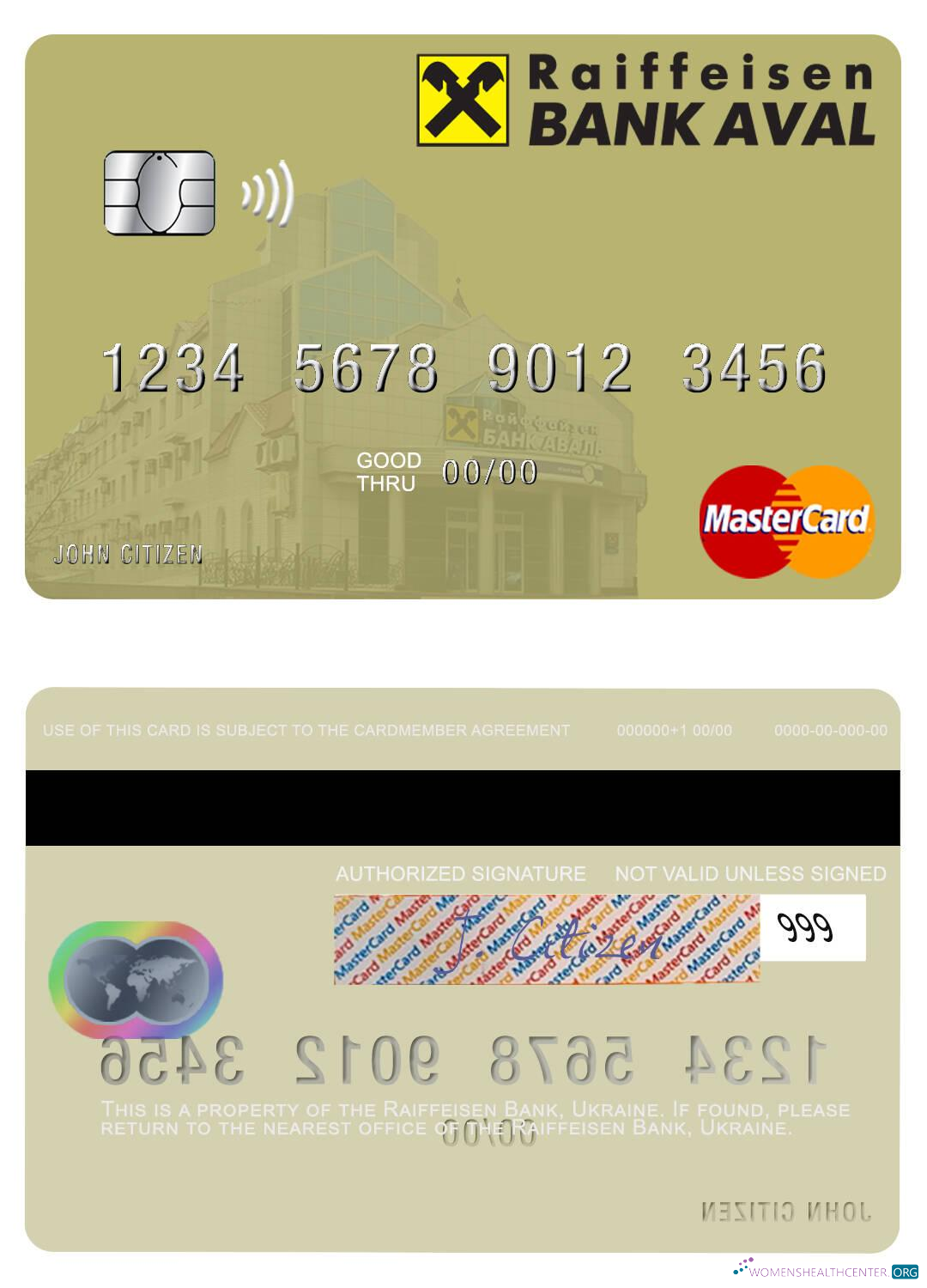 Premium Herunterladen Ukraine Raiffeisen Bank Mastercard Photoshop Vorlage