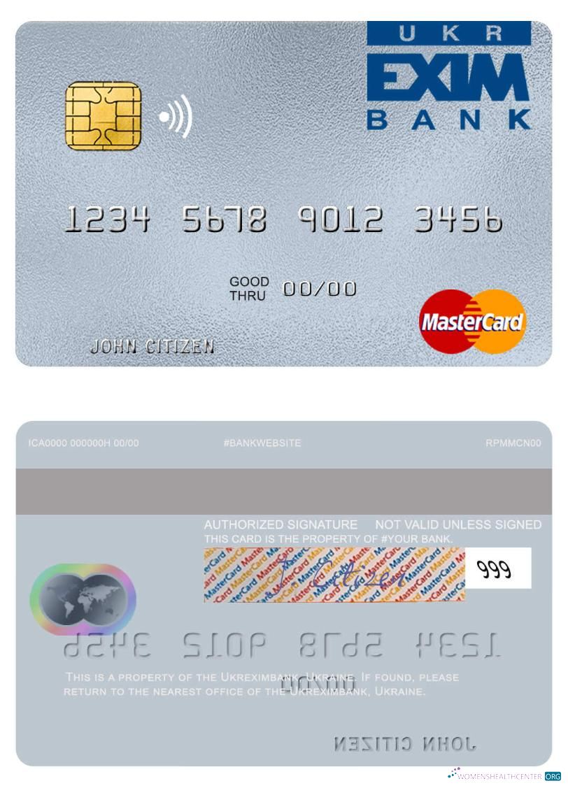 Editierbare Herunterladen Ukraine Ukreximbank Mastercard Photoshop Vorlage