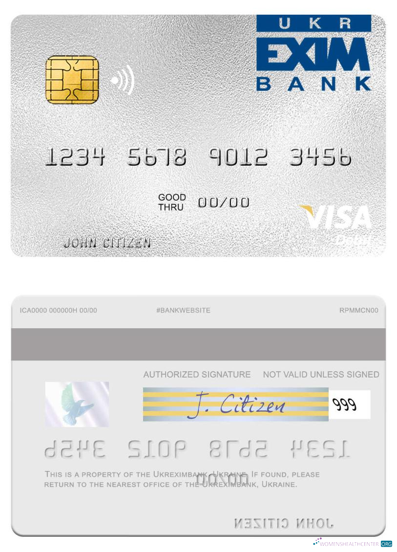 Editierbare Herunterladen Ukraine Ukreximbank Visa Debit Karte Photoshop Vorlage