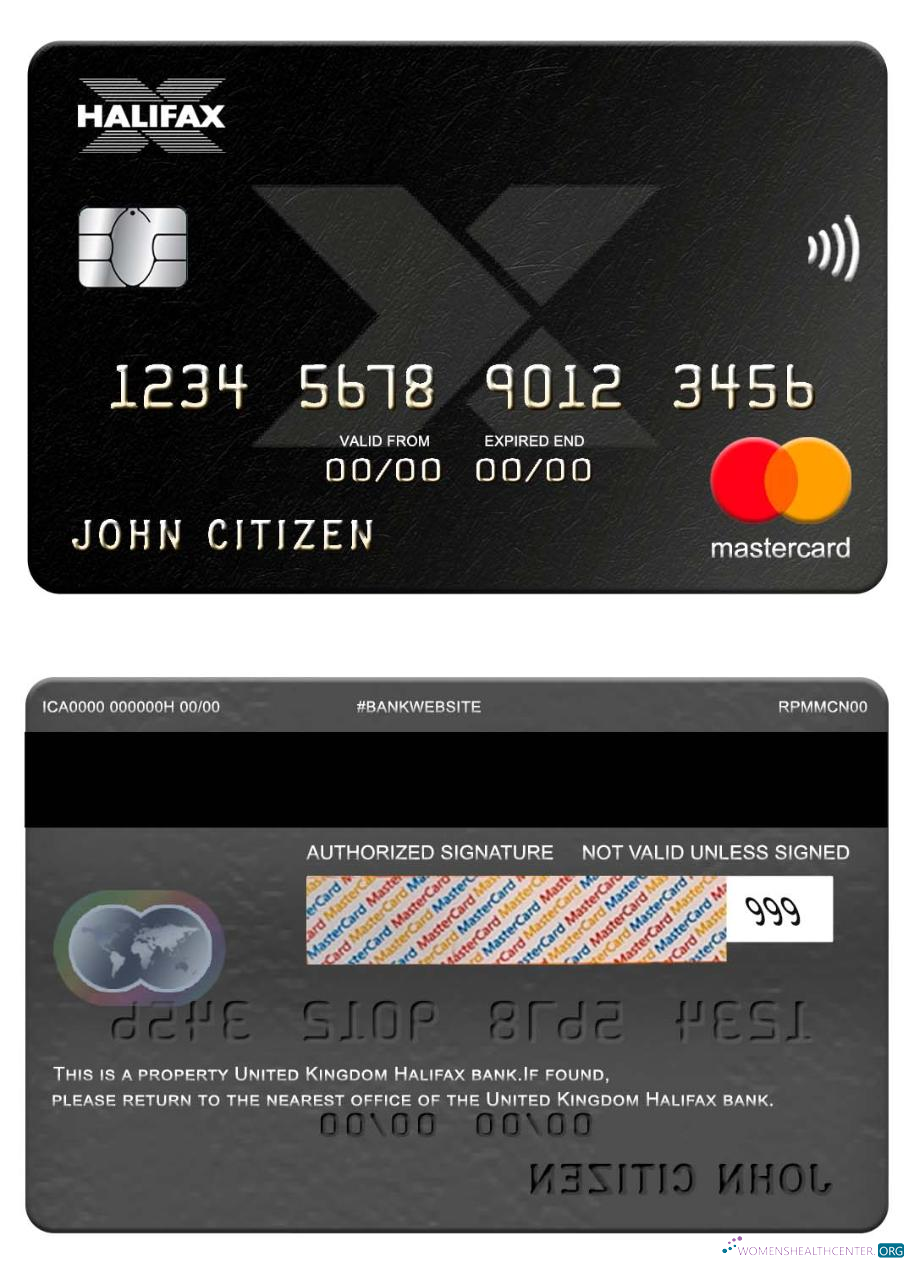 Professionelle Herunterladen Vereinigtes Königreich Halifax Bank Mastercard Photoshop Vorlage