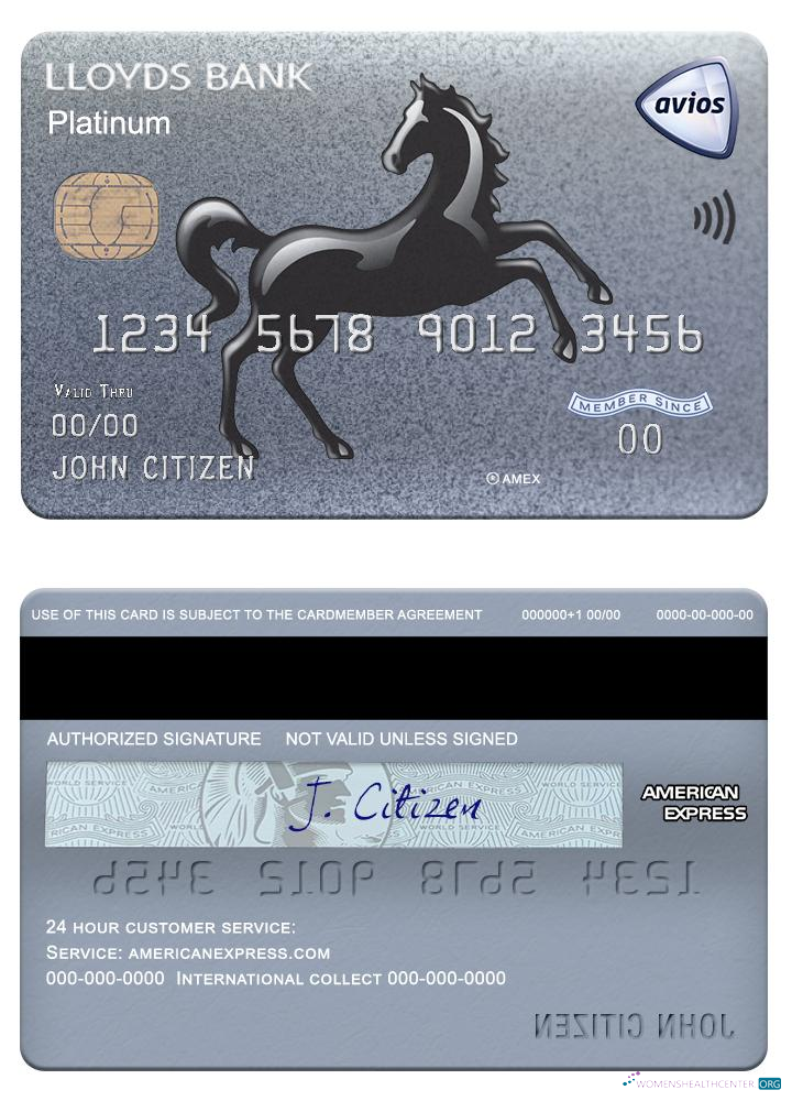 Professionelle Herunterladen Vereinigtes Königreich Lloyds American Express Platin Karte Photoshop Vorlage