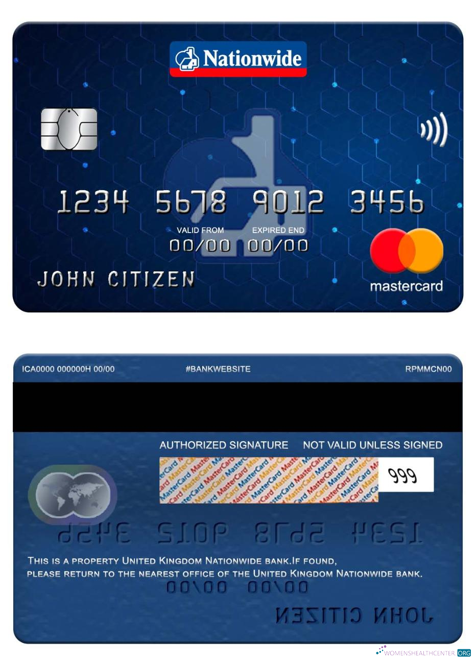 Premium Herunterladen Vereinigtes Königreich Nationwide Bank Mastercard Photoshop Vorlage