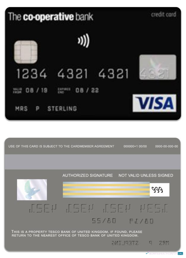 Hochwertige Herunterladen Vereinigtes Königreich The Co Operative Bank Visa Kredit Karte Photoshop Vorlage
