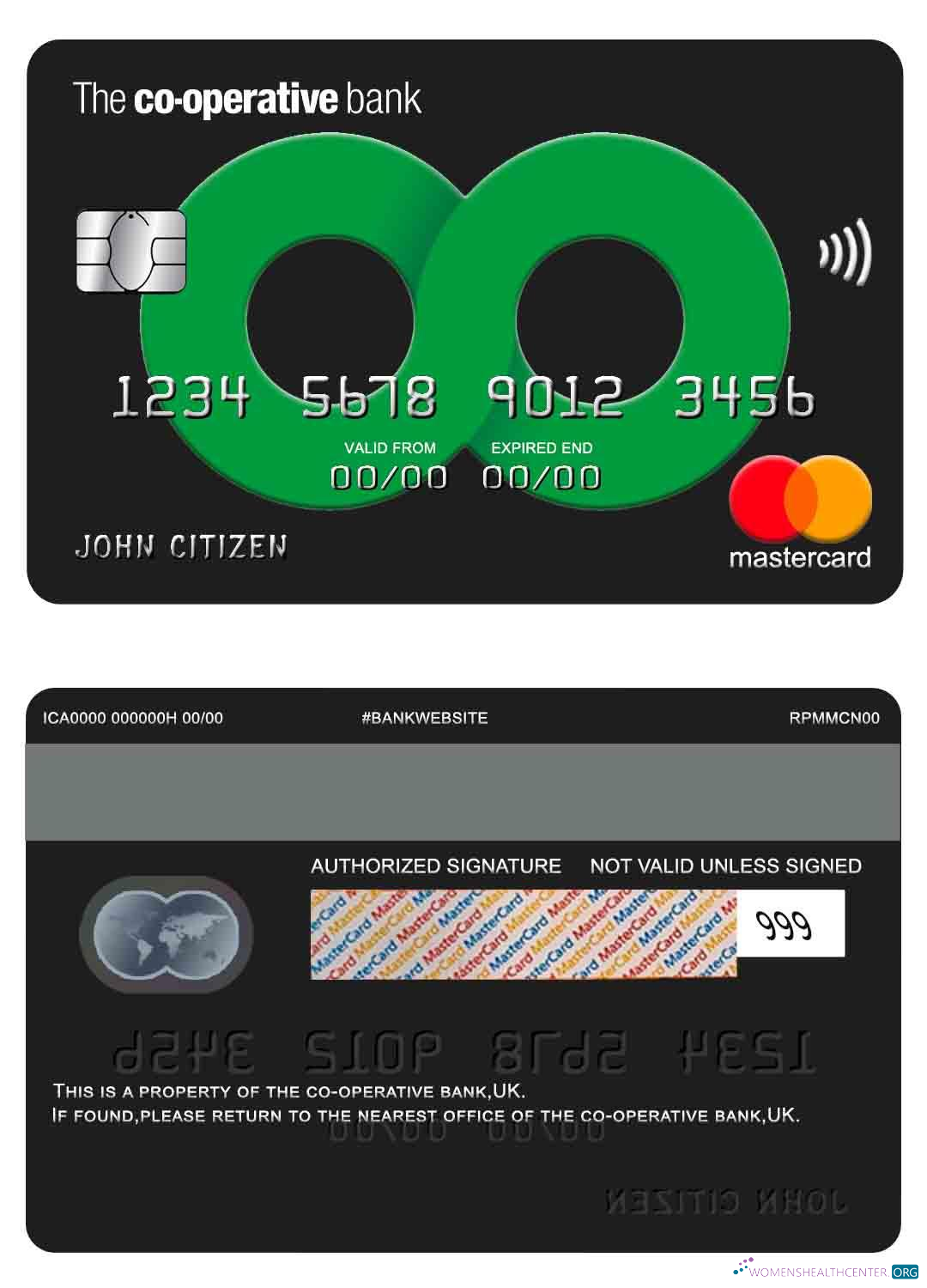 Professionelle Herunterladen Vereinigtes Königreich The Co Operative Bank Mastercard Photoshop Vorlage