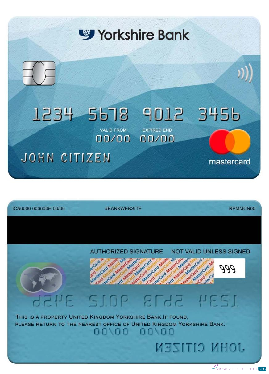 Premium Herunterladen Vereinigtes Königreich Yorkshire Bank Mastercard Photoshop Vorlage