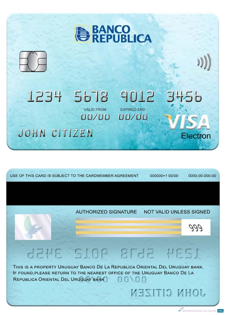 Premium Herunterladen Uruguay Banco de La Republica Oriental Del Uruguay Bank Visa Electron Karte Photoshop Vorlage