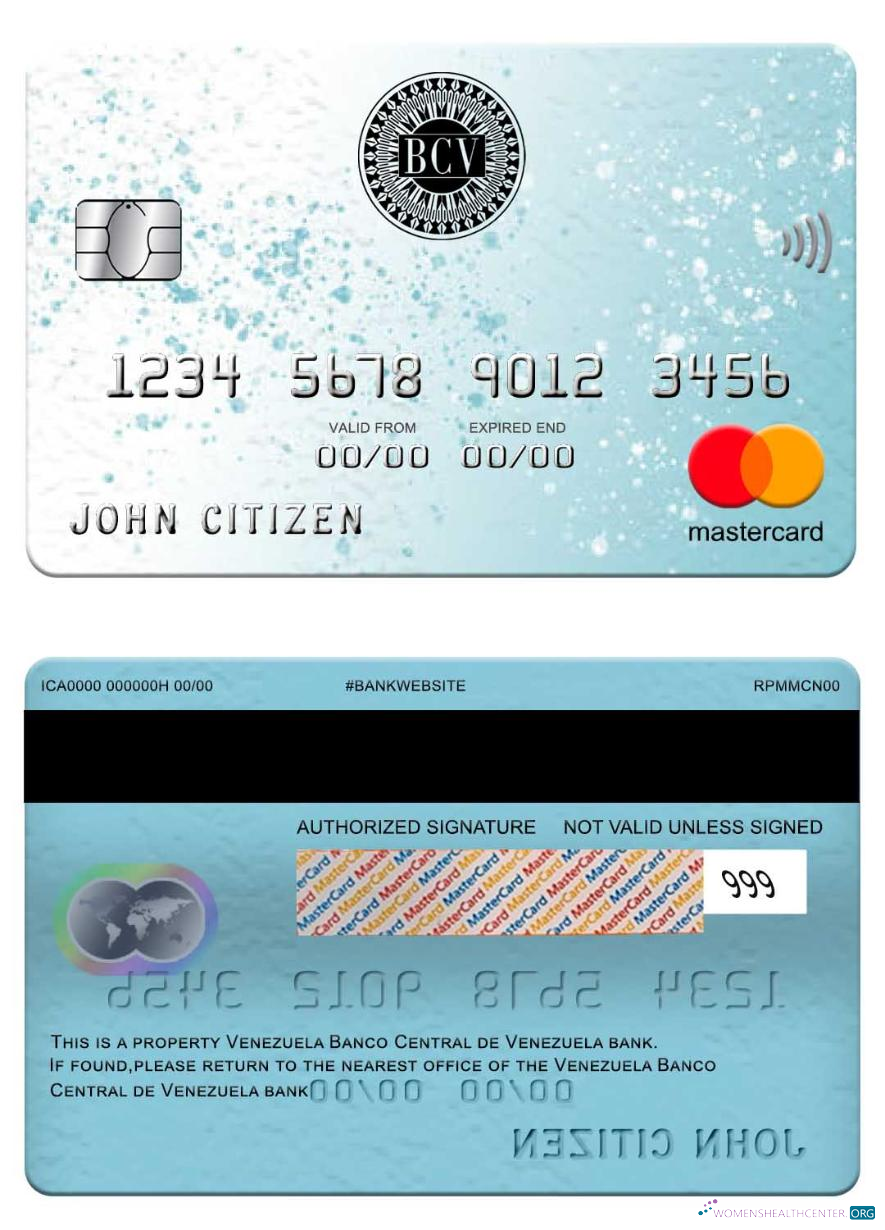 Premium Herunterladen Venezuela Banco Zentral de Venezuela Bank Mastercard Photoshop Vorlage