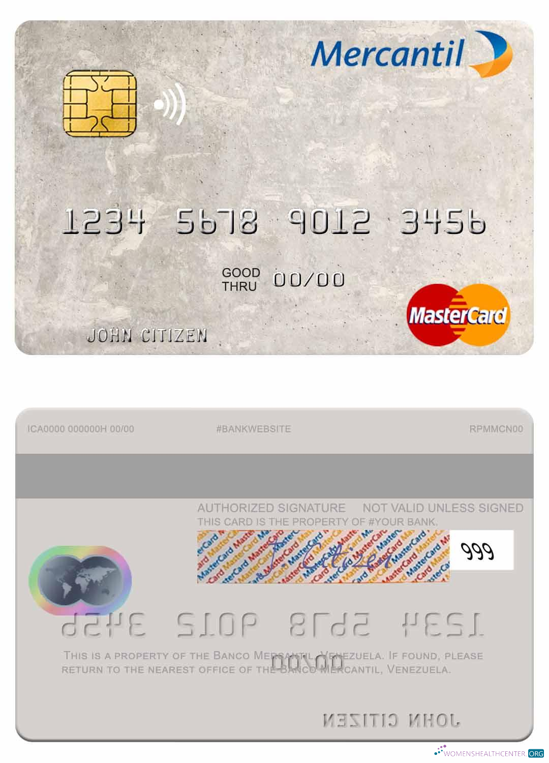 Premium Herunterladen Venezuela Banco Mercantil Mastercard Photoshop Vorlage