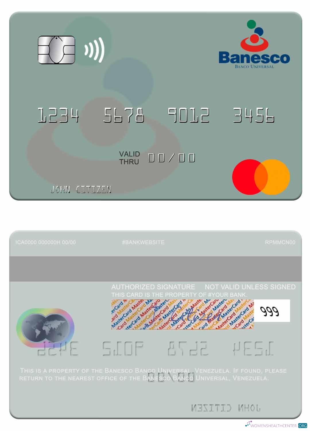 Professionelle Herunterladen Venezuela Banesco Banco Universal Mastercard Photoshop Vorlage