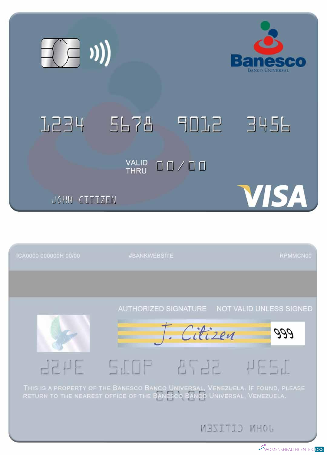 Professionelle Herunterladen Venezuela Banesco Banco Universal Visa Karte Photoshop Vorlage