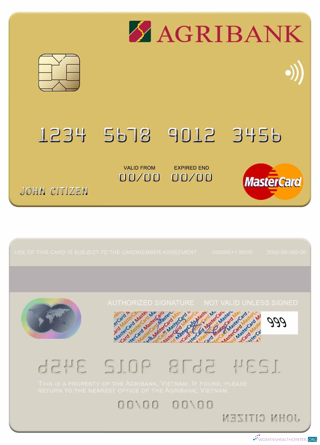 Realistische Herunterladen Vietnam Agribank Mastercard Photoshop Vorlage