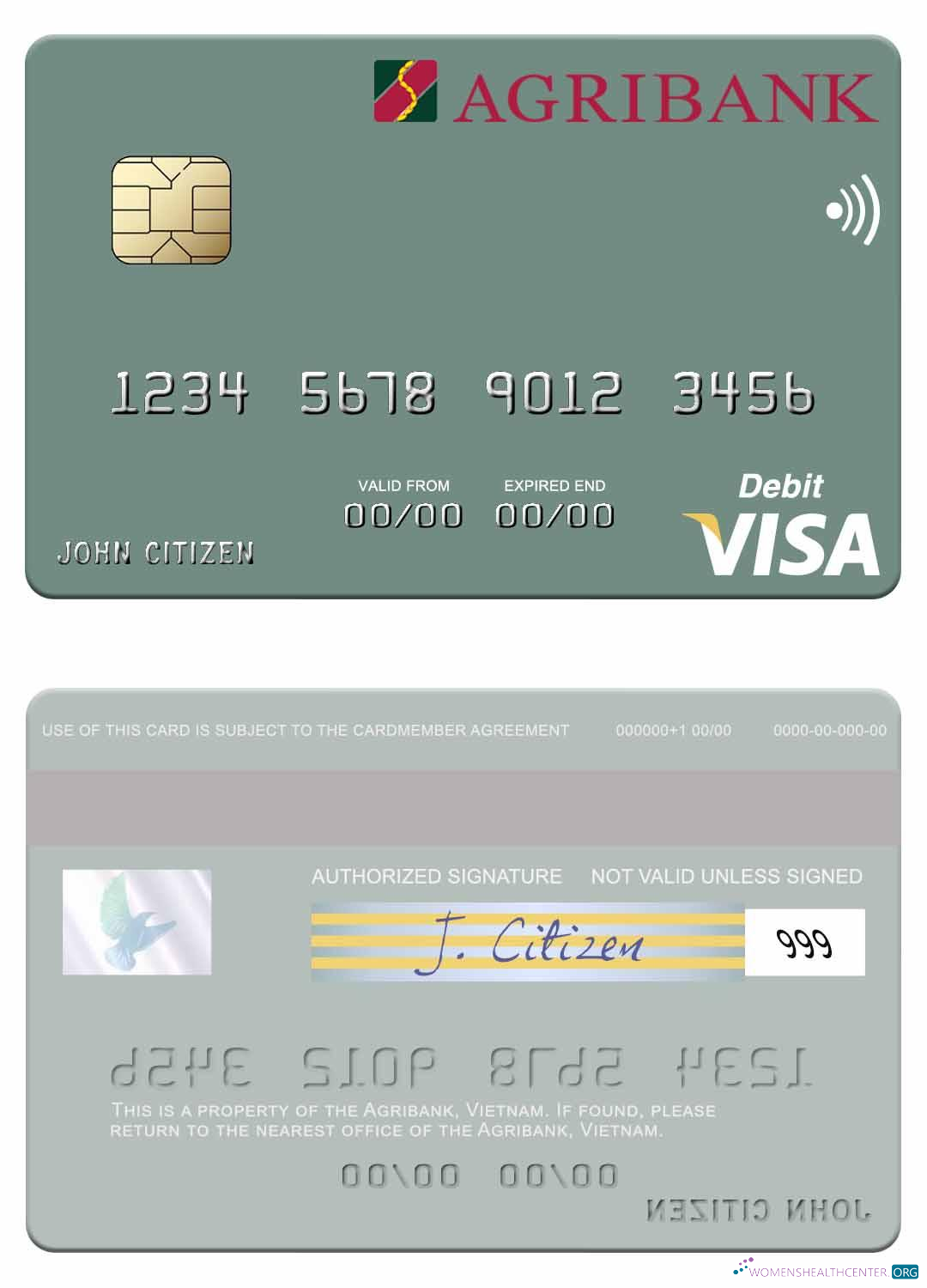 Professionelle Herunterladen Vietnam Agribank Visa Debit Karte Photoshop Vorlage