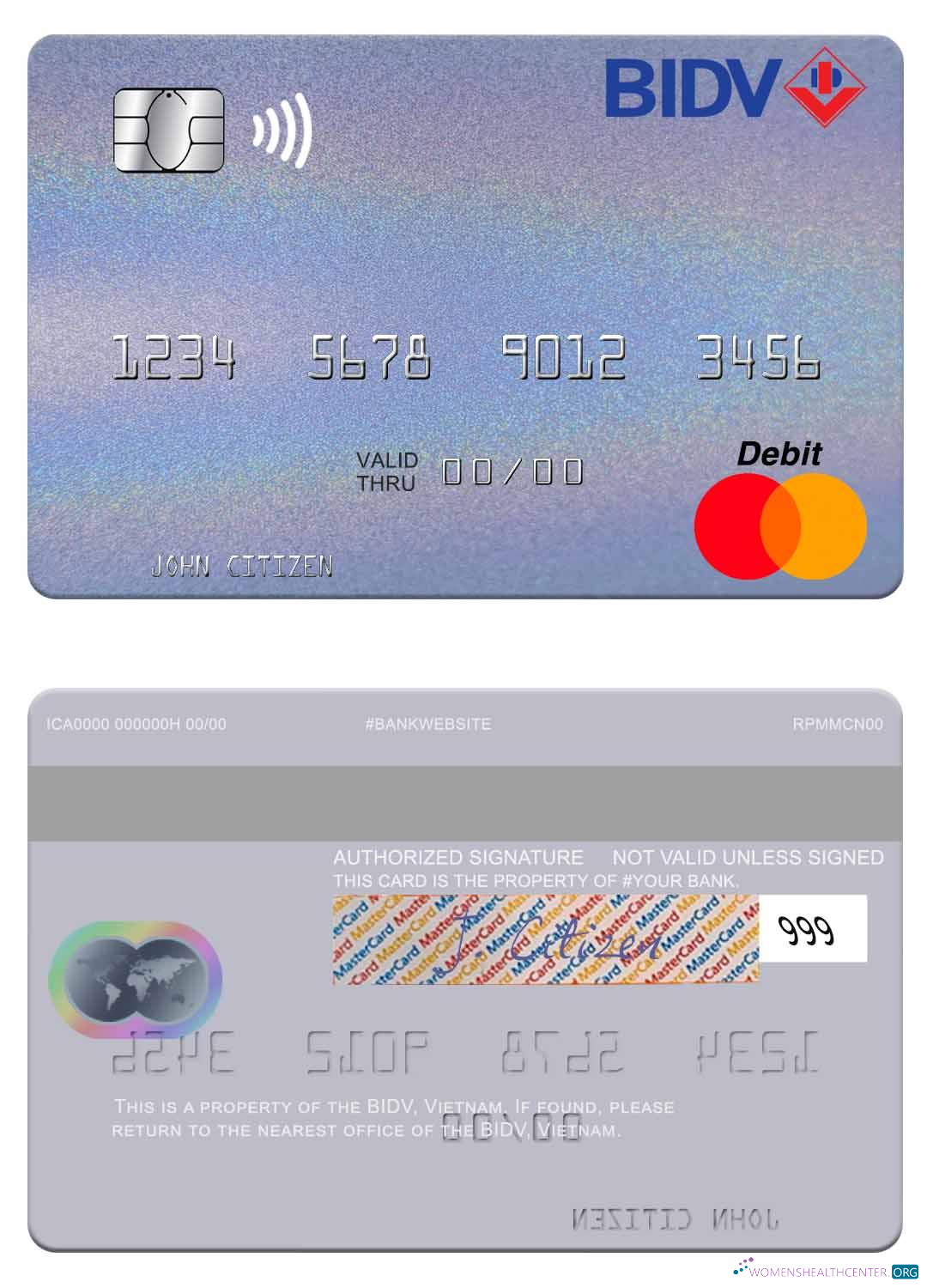 Editierbare Herunterladen Vietnam BIDV Mastercard Photoshop Vorlage