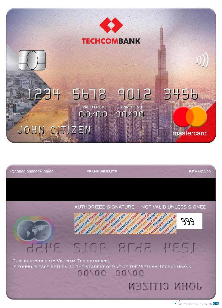 Professionelle Herunterladen Vietnam Techcombank Mastercard Photoshop Vorlage