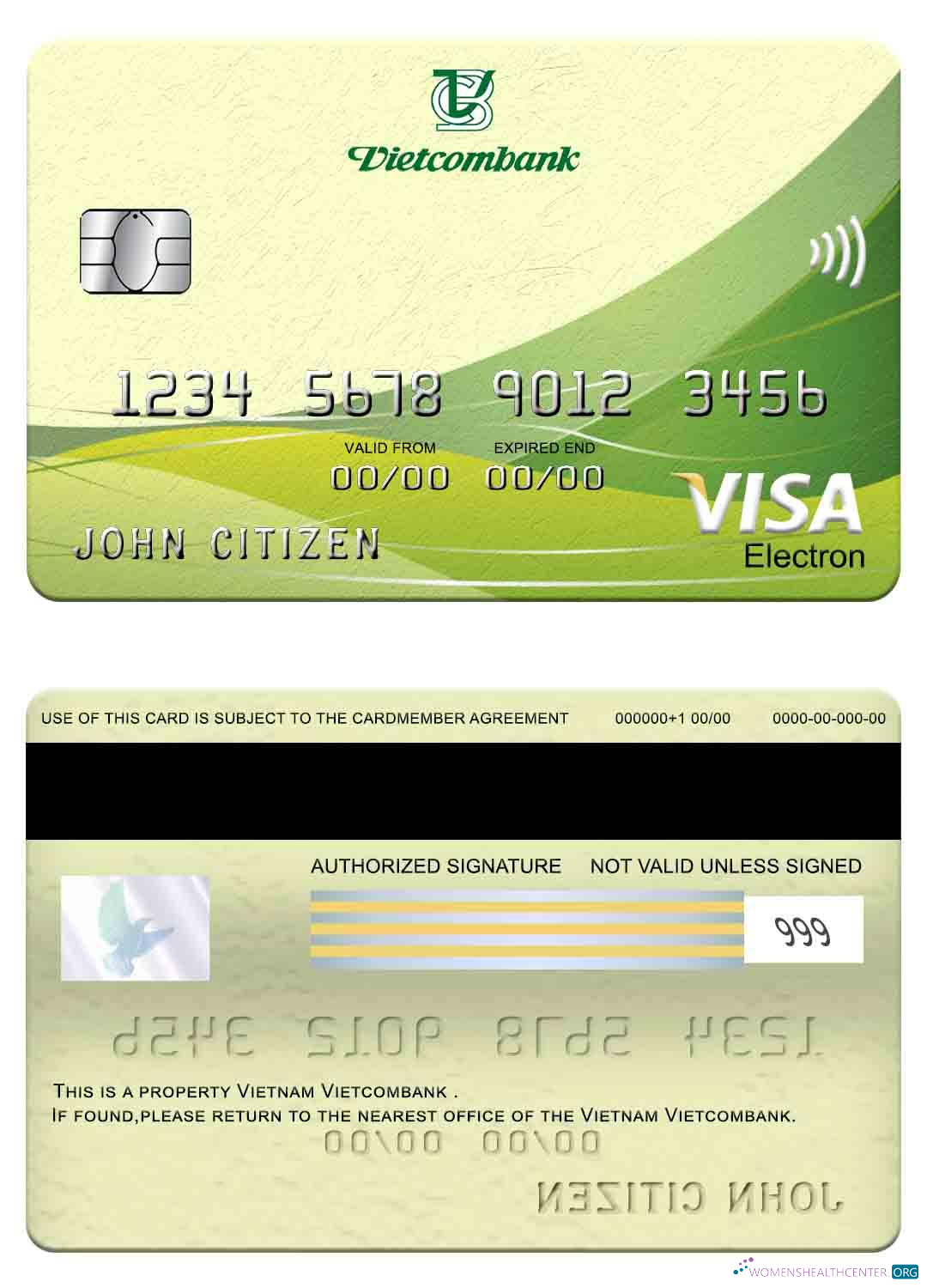 Realistische Herunterladen Vietnam Vietcombank Visa Electron Karte Photoshop Vorlage