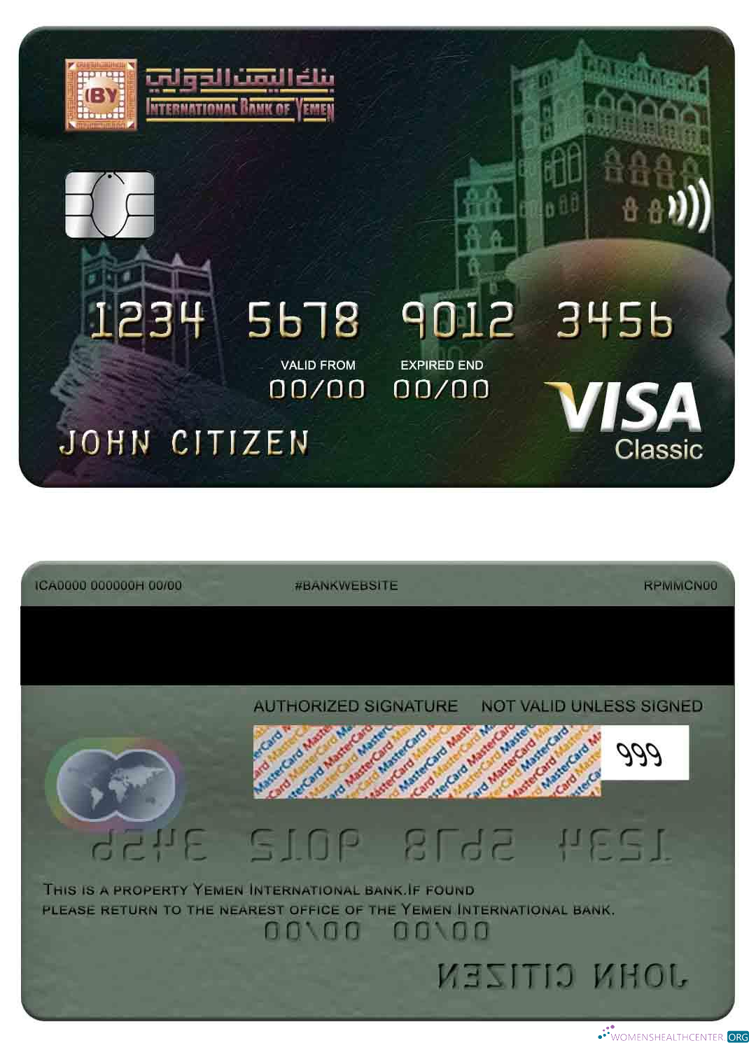 Premium Herunterladen Jemen Internationale Bank Visa Classic Karte Photoshop Vorlage