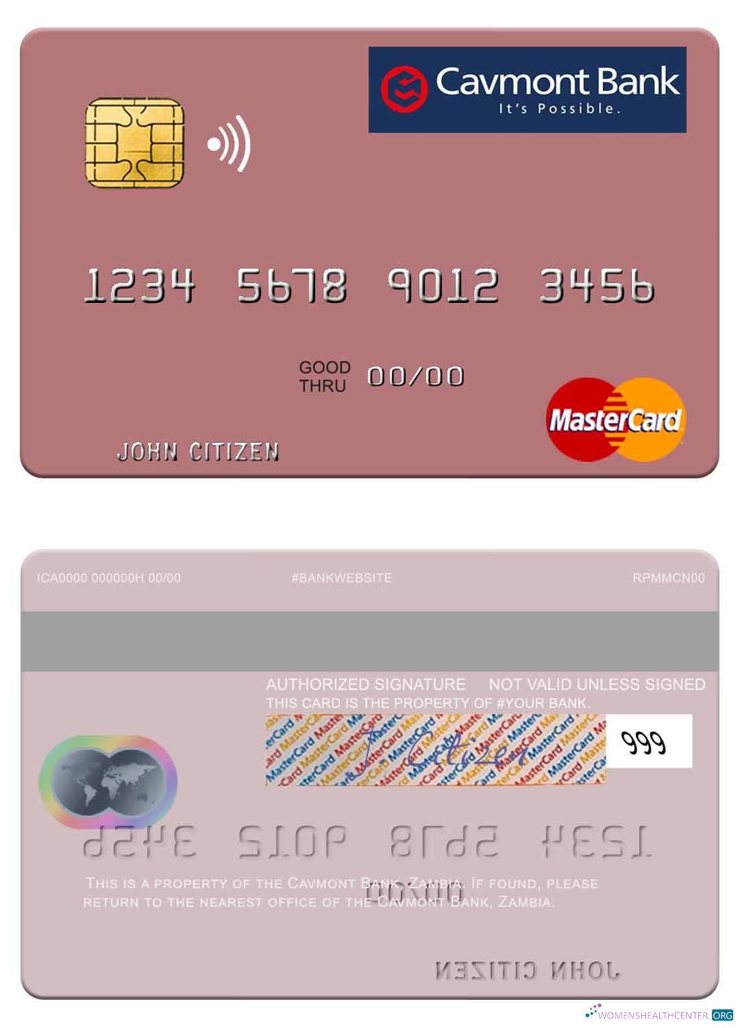 Professionelle Herunterladen Sambia Cavmont Bank Mastercard Photoshop Vorlage