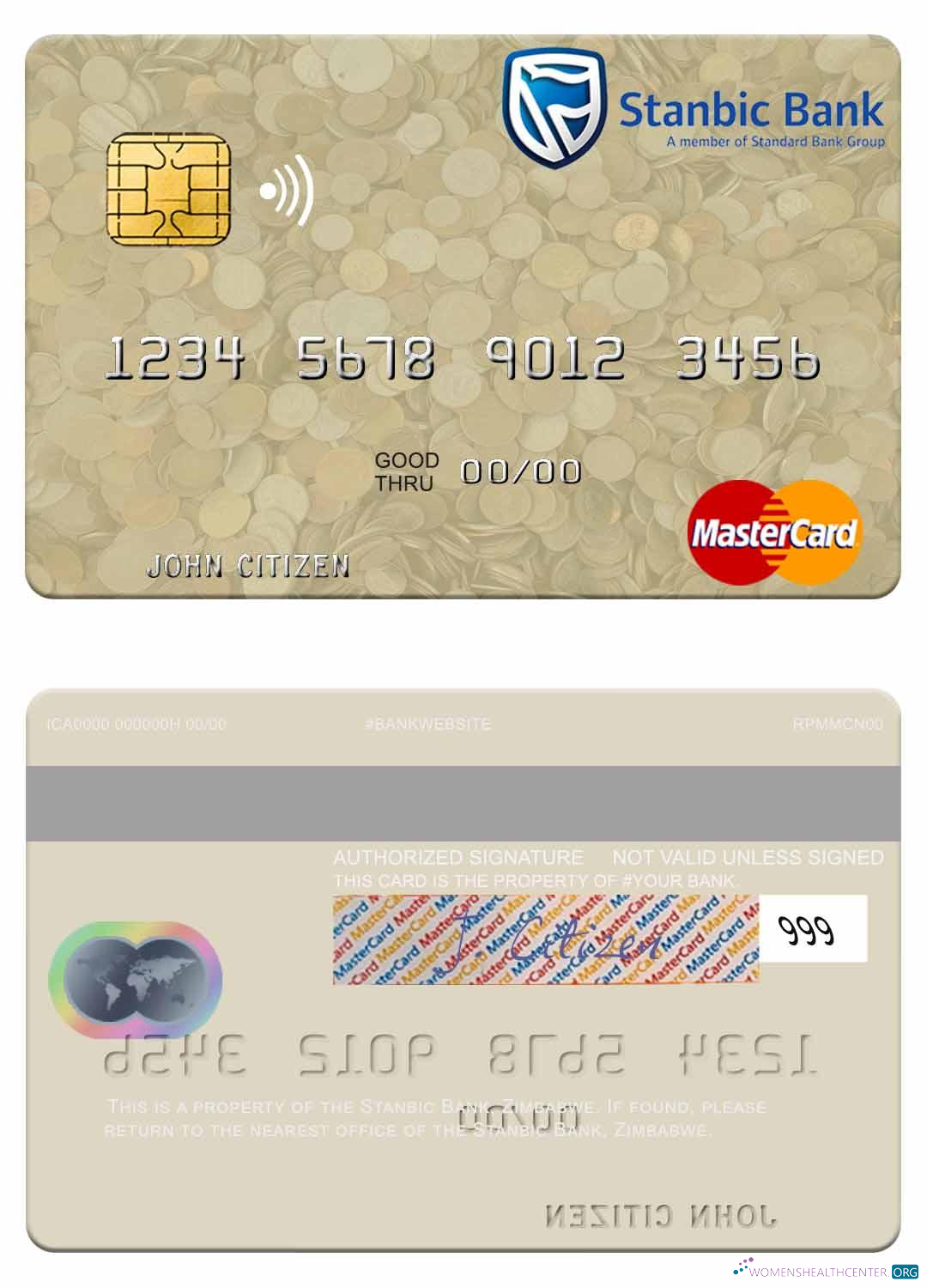 Professionelle Herunterladen Simbabwe Stanbic Bank Mastercard Photoshop Vorlage