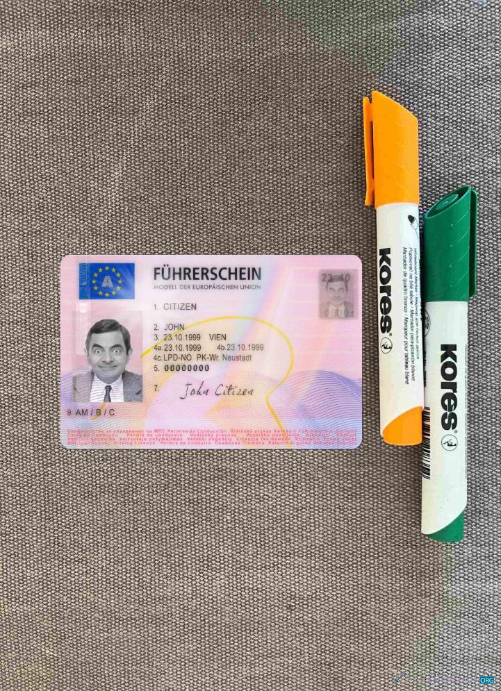 Профессиональный Скачать Австрия Driving License 2013 Настоящее Время Фотоэффект Лицевая Сторона Photoshop Шаблон