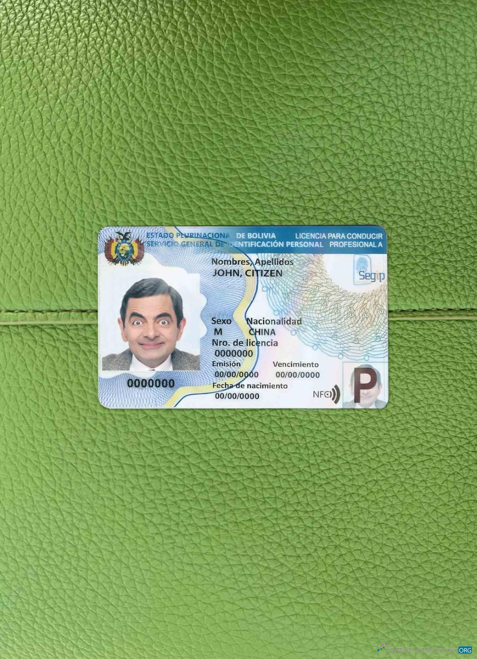 Премиум Скачать Боливия Driving License Шаблон (2017 – Настоящее Время) Фотоэффект Лицевая Сторона Photoshop Шаблон