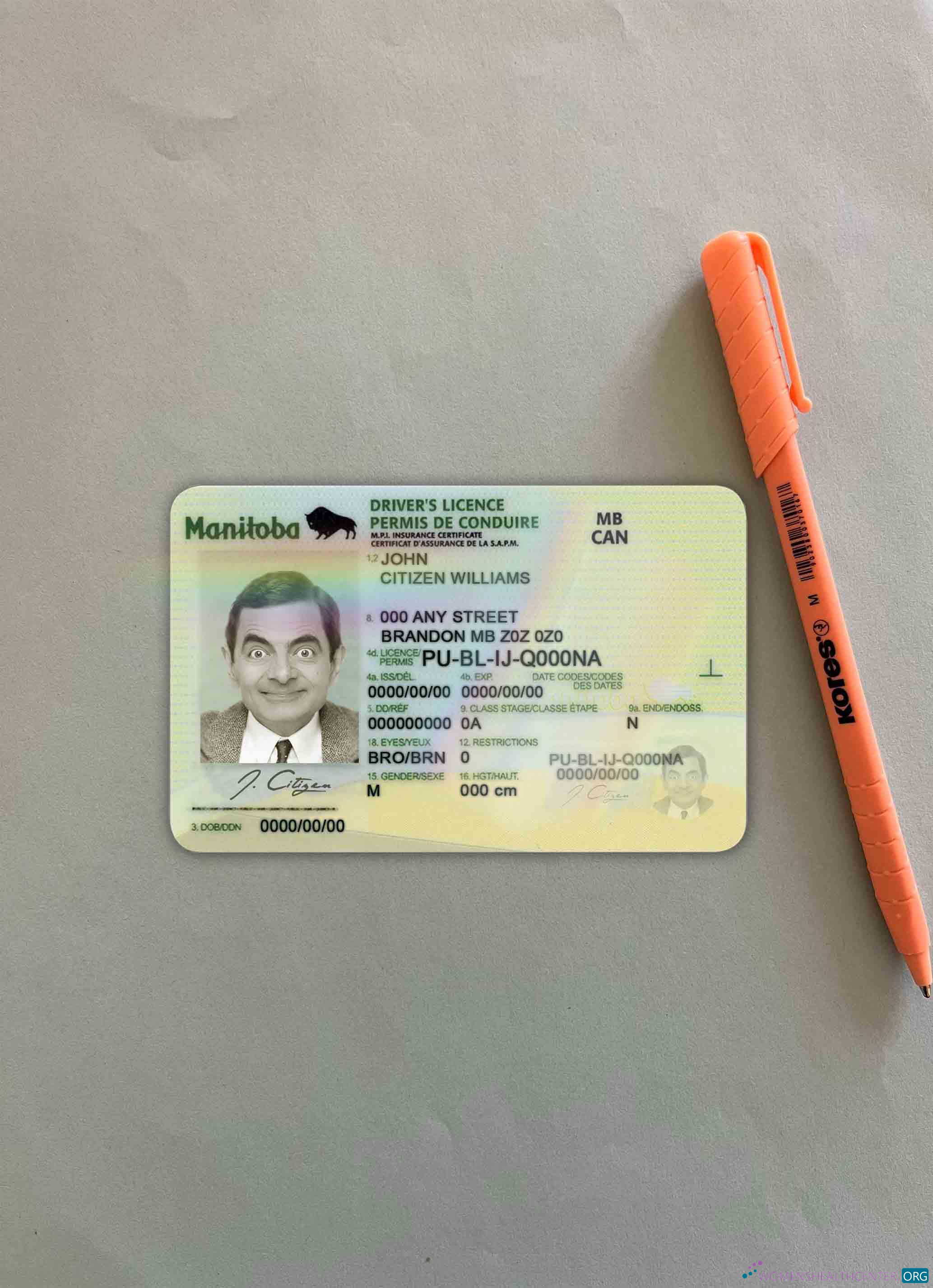 Качественный Скачать Канада Manitoba DL Фотоэффект Лицевая Сторона Photoshop Шаблон