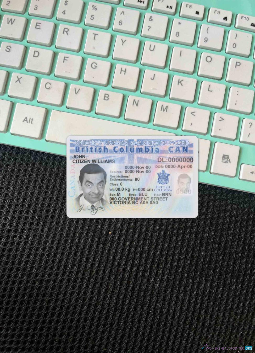 Профессиональный Скачать Канада Провинция British Columbia Driving License Фотоэффект Лицевая Сторона Photoshop Шаблон