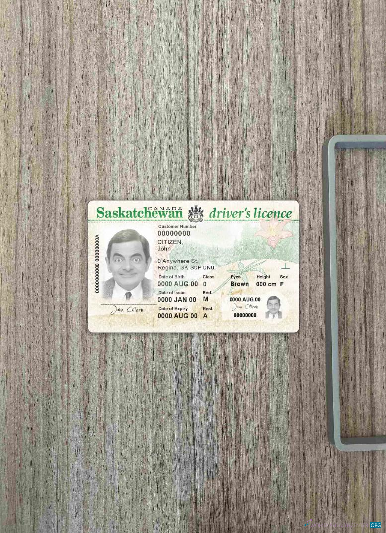 Профессиональный Скачать Канада Провинция Saskatchewan DL Фотоэффект Лицевая Сторона Photoshop Шаблон