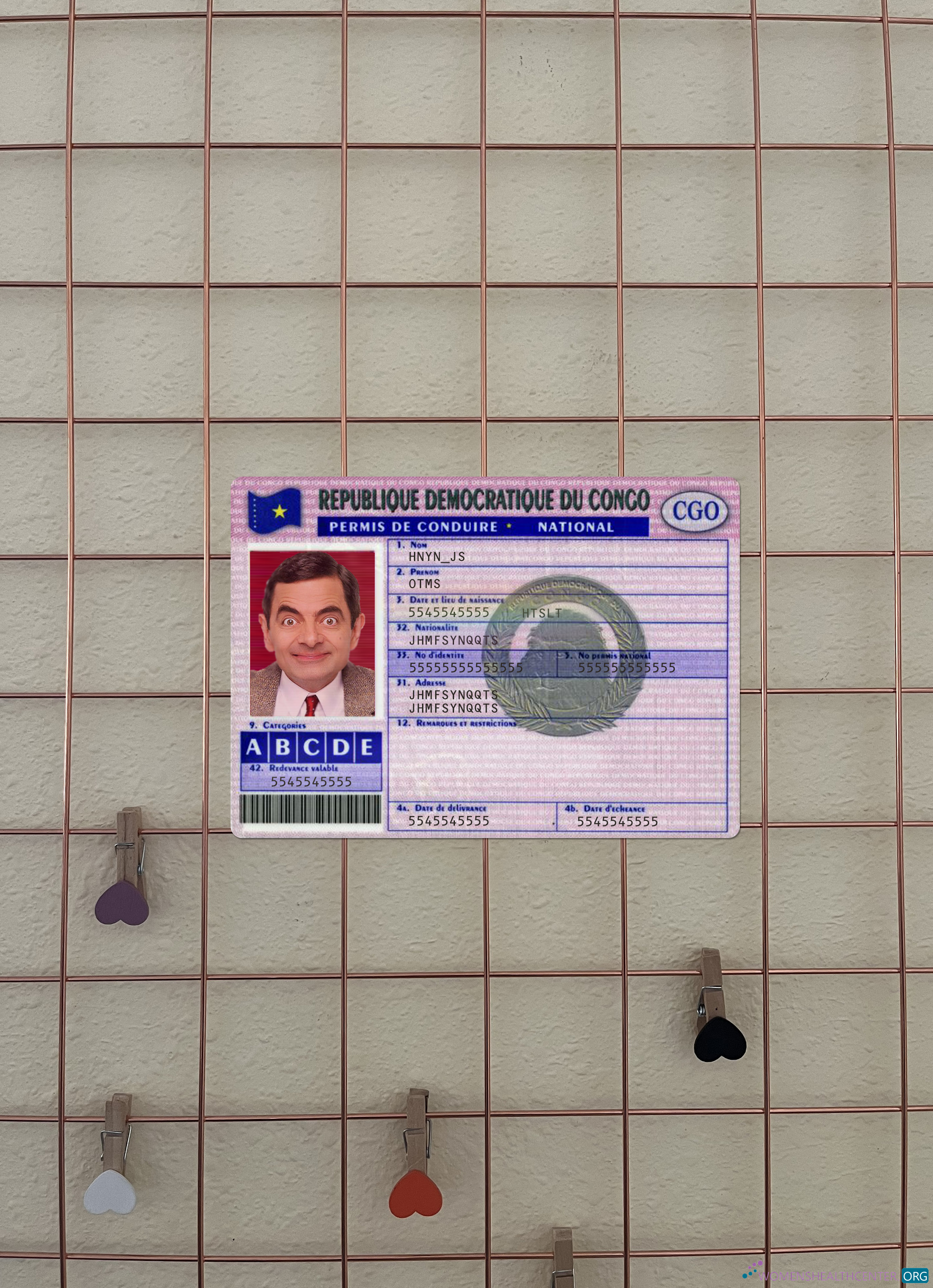 Качественный Скачать Конго Driving License Версия 3 Фотоэффект Лицевая Сторона Photoshop Шаблон