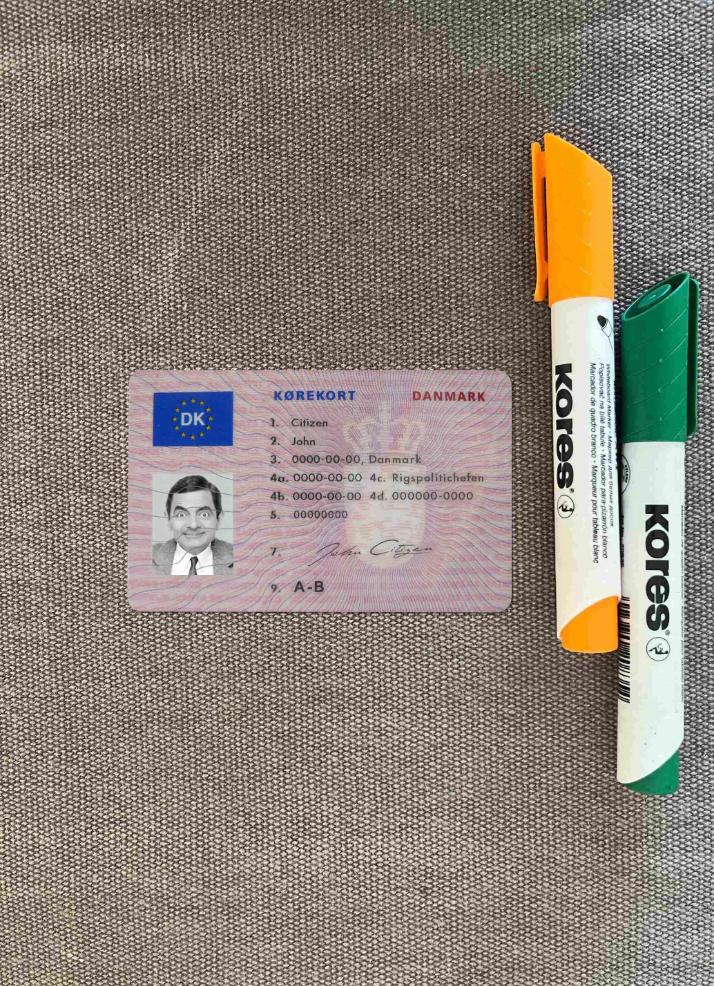 Качественный Скачать Дания Driving License (1997 2013)Фотоэффект Лицевая Сторона Photoshop Шаблон