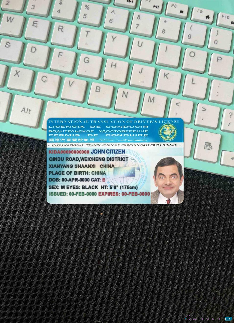 Редактируемый Скачать Международный Translation Drivers License Фотоэффект Лицевая Сторона Photoshop Шаблон