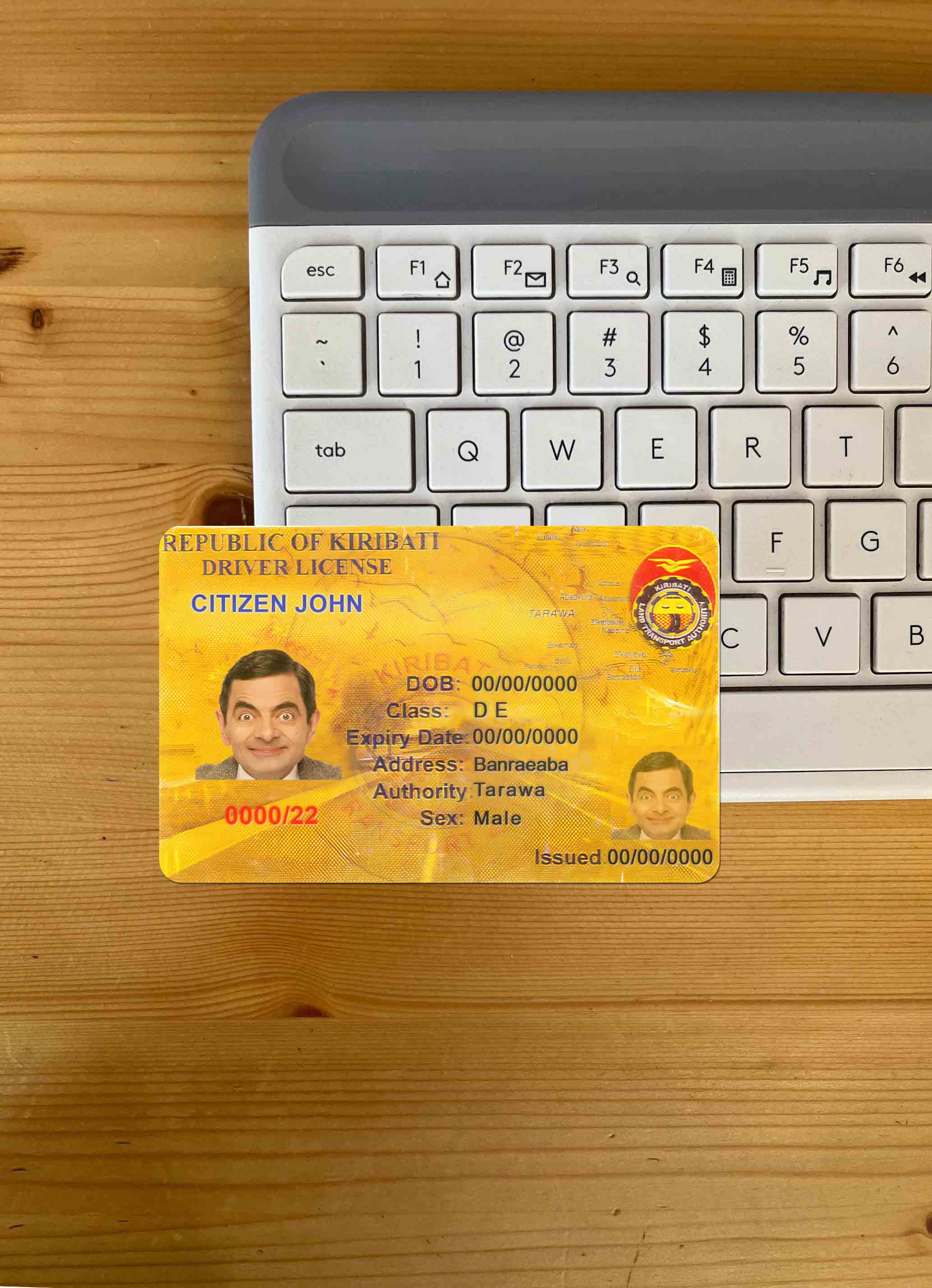 Реалистичный Скачать Кирибати DL Фотоэффект Лицевая Сторона Photoshop Шаблон